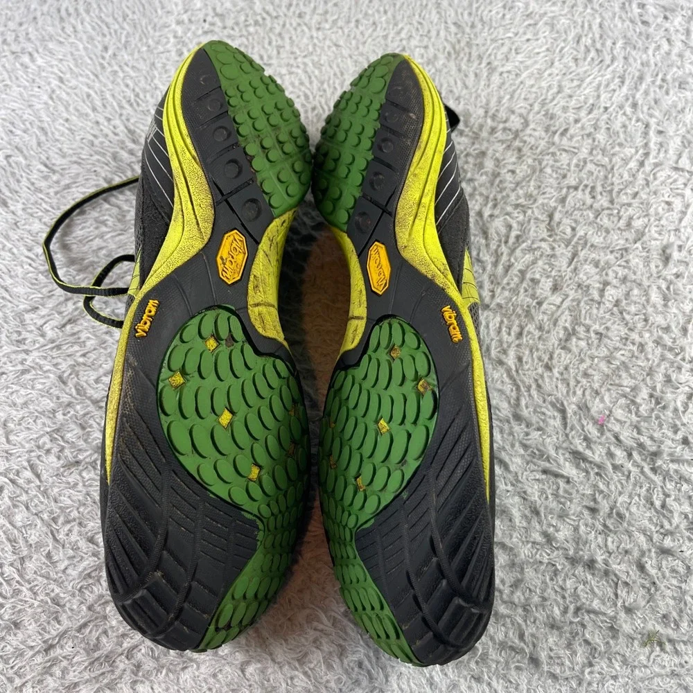 Merrell Road Glove Mens 9.5 Barefoot Running Shoes Black Lime Zest J38395 Vibram